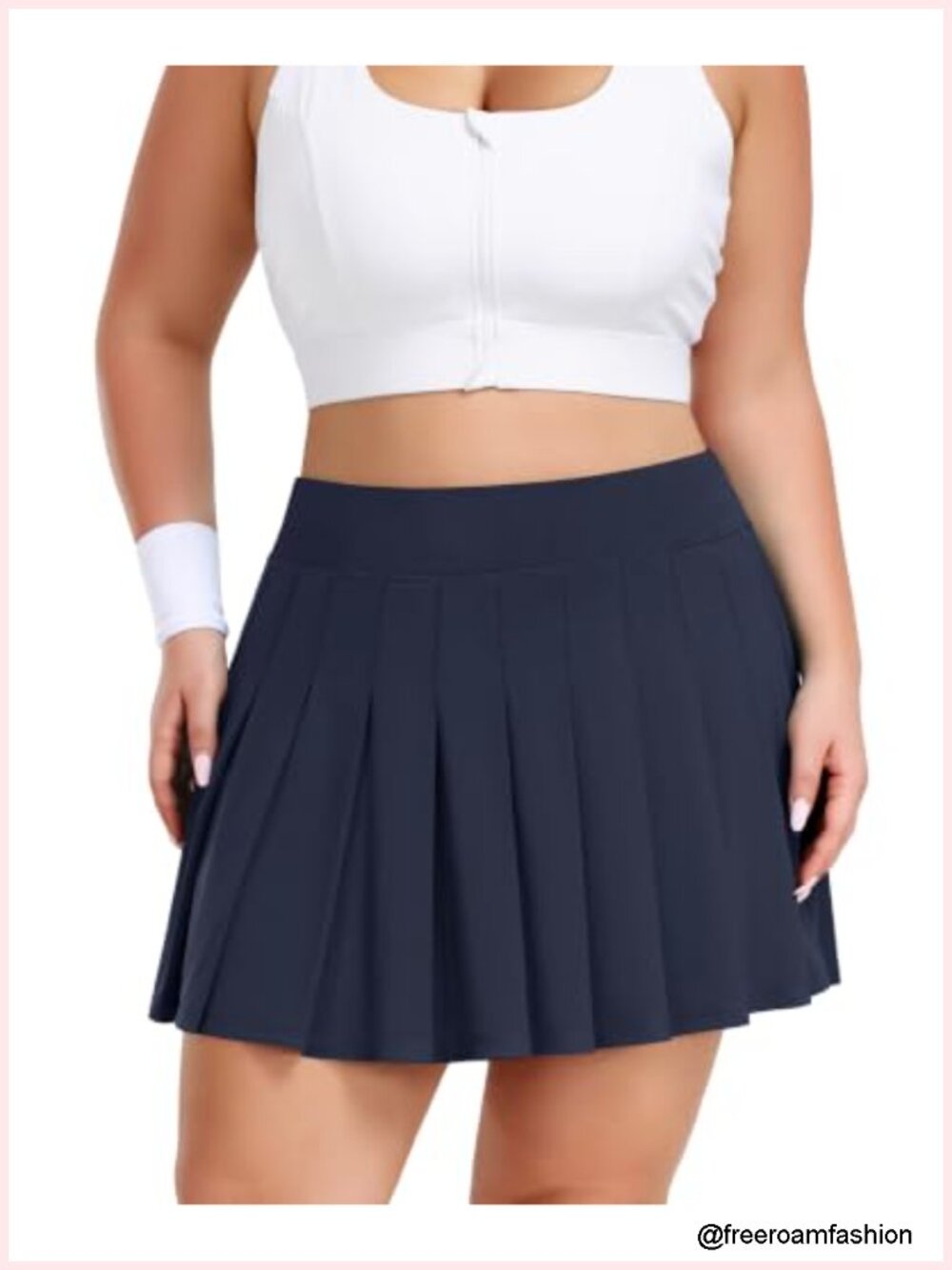 Plus Size Pleated Tennis Skort High Waist Golf Skirt with Built-in Shorts